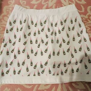 Playful Champagne Bottle Print Athletic Tennis Skirt